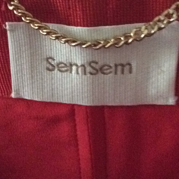 SemSem red off the shoulder beaded elegant top - Picture 4 of 8